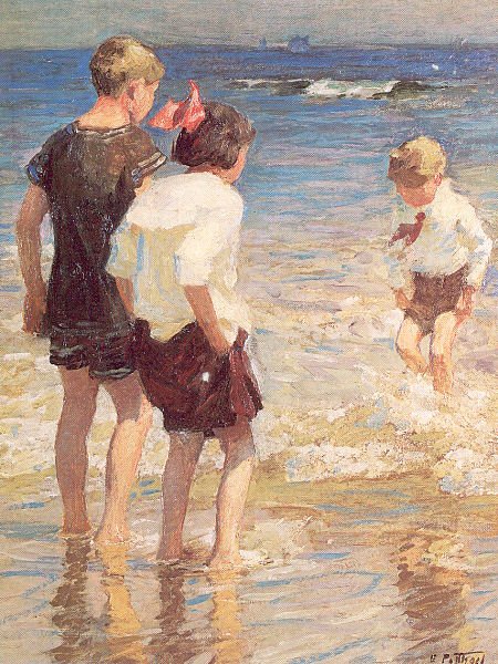 Children at Shore No. 3