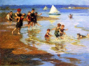 Children at Play on the Beach