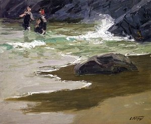 Edward Henry Potthast - Bathers by a Rocky Coast